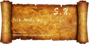 Sik Noémi névjegykártya
