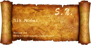 Sik Noémi névjegykártya